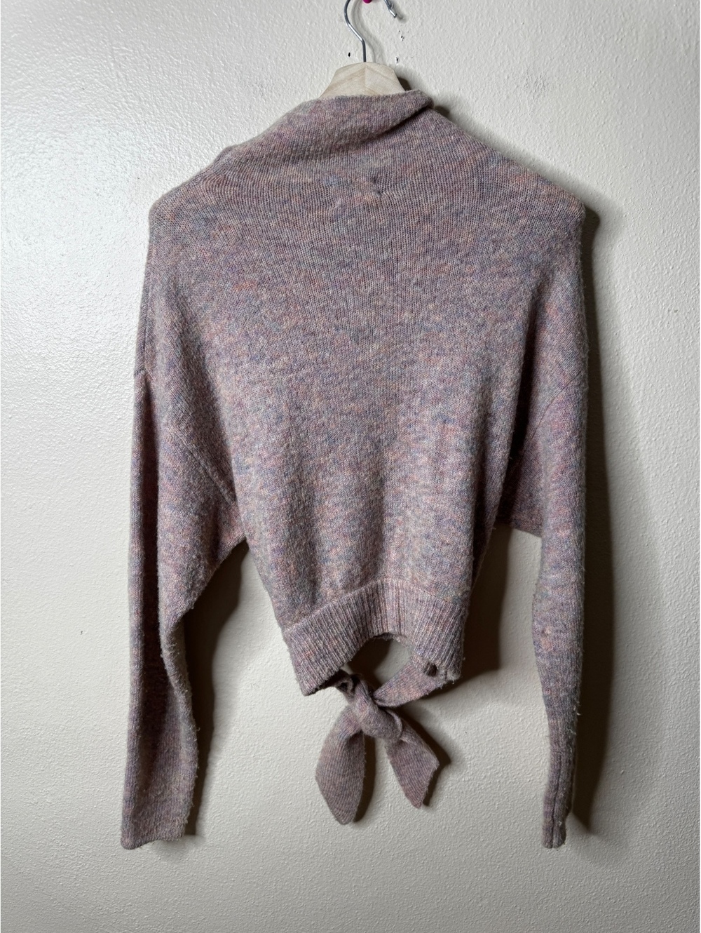 Wilfred Womens S Turtleneck Tie Waist Sweater Mauve Wool Mohair Blend - Picture 7 of 7